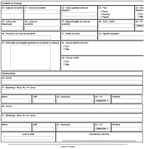 Comunicação de Acidente do Trabalho (CAT) - Parte 2