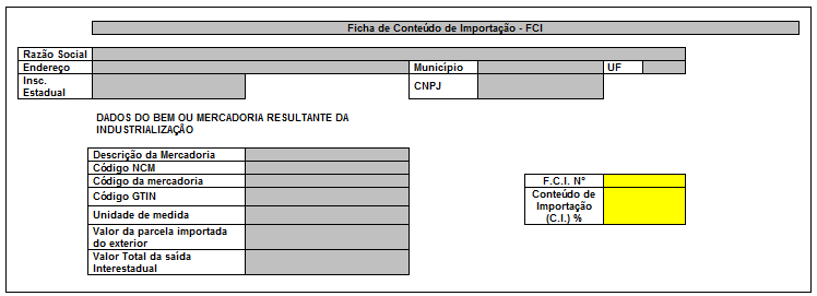 Ficha de Conteúdo de Importação (FCI)