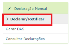 Opção retificação