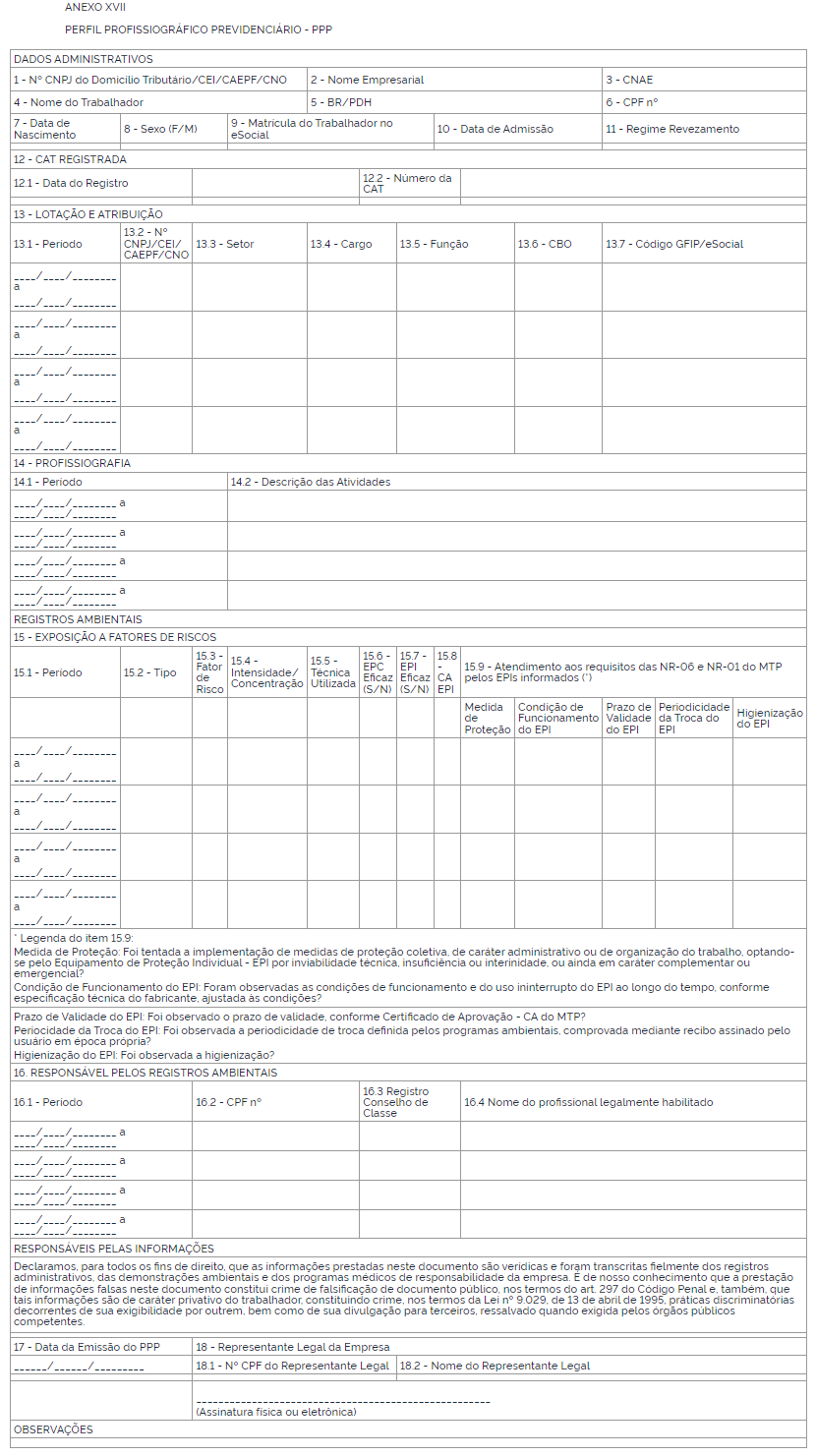 Perfil Profissiográfico Previdenciário (PPP)