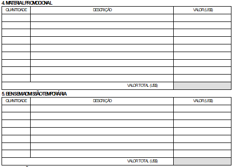 Declaração Aduaneira de Material Promocional